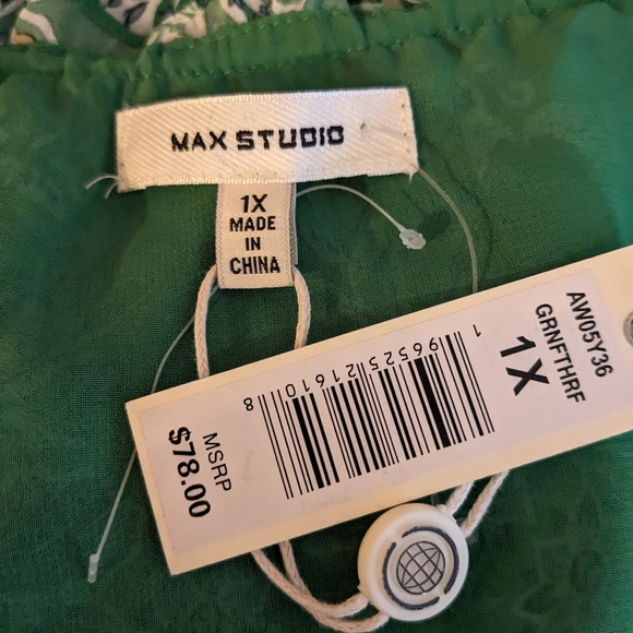 🆕 Max Studio, floral print tunic top, NEW with tags, 1X. FINAL PRICE DROP 💧💧 - Picture 10 of 10